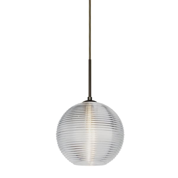Besa Lighting Kristall 8 Cord Pendant, Clear, Bronze Finish, 1x9W LED 1JT-461600-LED-BR - main